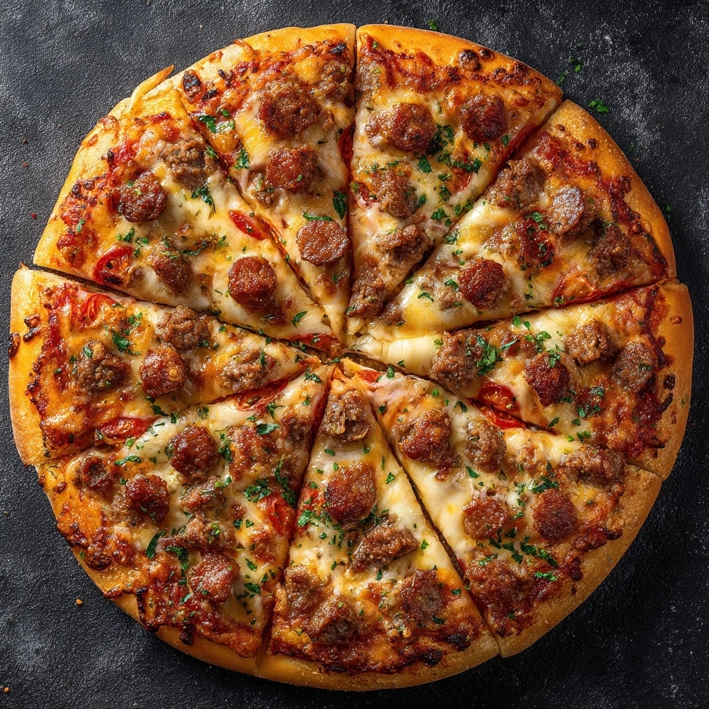 Hot Sausage Feta Honey Pizza – Easy Gourmet Pizza Recipe - Recipe Image