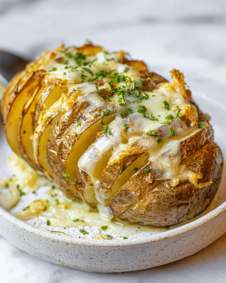 Hasselback Potatoes with Cheddar, Parmesan, and Fresh Herbs Recipe