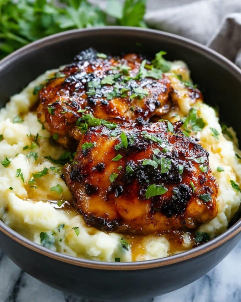 Chipotle Honey Chicken Thighs with Smoked Gouda Mashed Potatoes Recipe