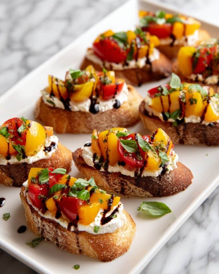 Quick Peach Bruschetta with Whipped Ricotta Recipe