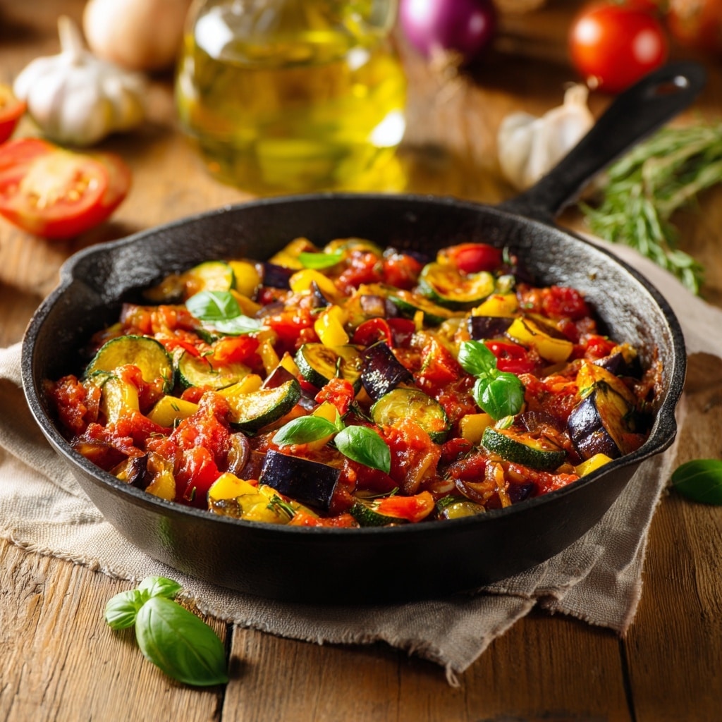 Aubergine, Halloumi & Harissa Skillet Bake Recipe - Recipe Image