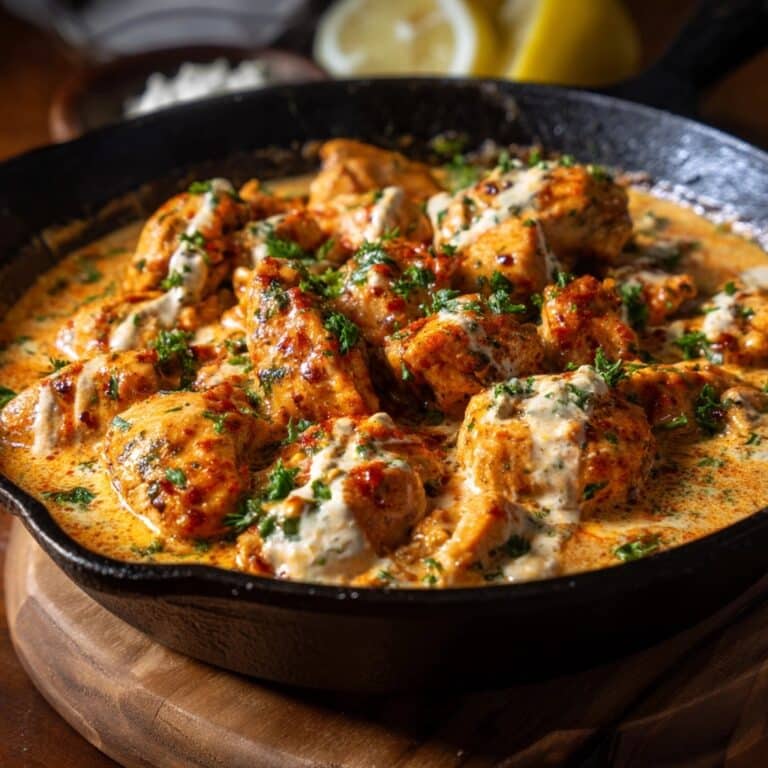 Skillet Creamy Cajun Chicken Lazone with Herby Corn Recipe