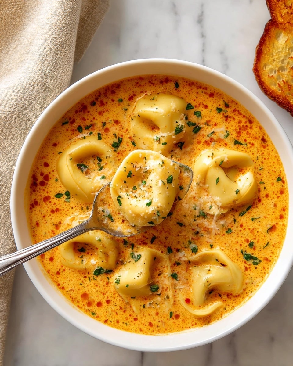 Cheesy Tomato Tortellini Soup Recipe - Recipe Image