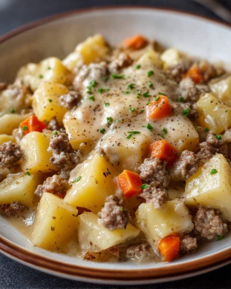 Creamy One-Pan Meat and Potatoes Skillet Recipe