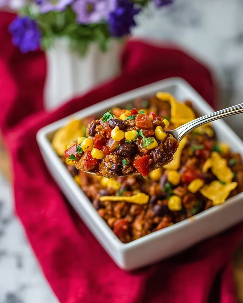 High Protein Crockpot Lentil Taco Chili Recipe - Recipe Image