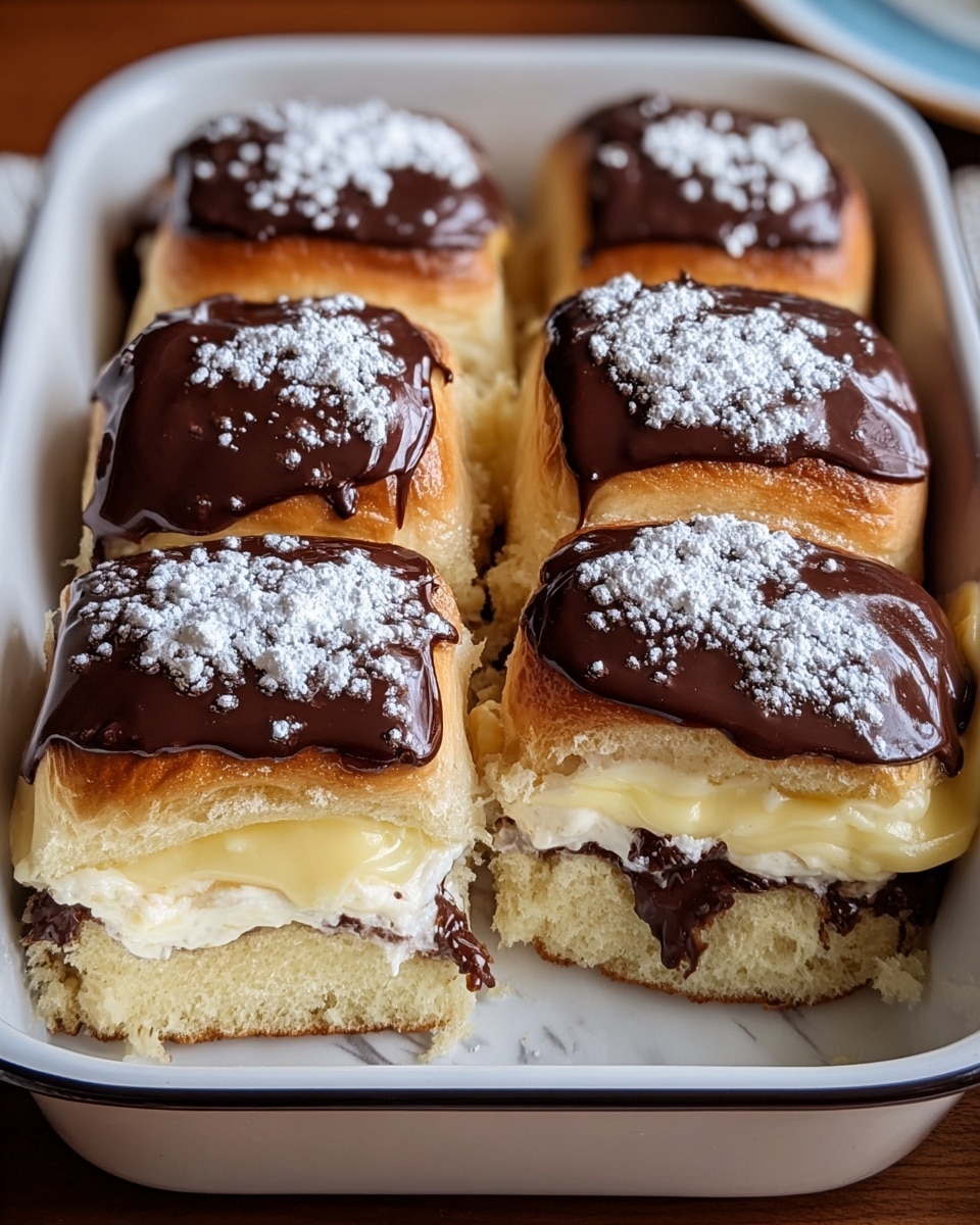 Boston Cream Pie Stuffed Hawaiian Rolls Recipe - Recipe Image