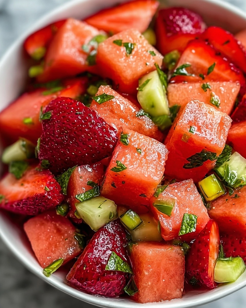 Strawberry Watermelon Salad with Refreshing Honey Recipe - Recipe Image