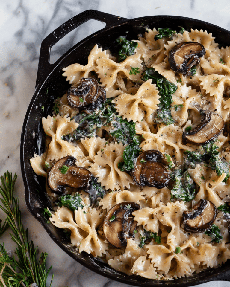 Creamy Vegan Mushroom and Kale Pasta Recipe