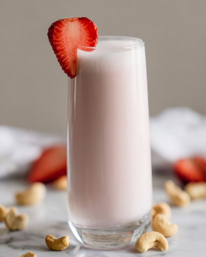 20-Minute Kid-Friendly Cashew Strawberry Milk Recipe