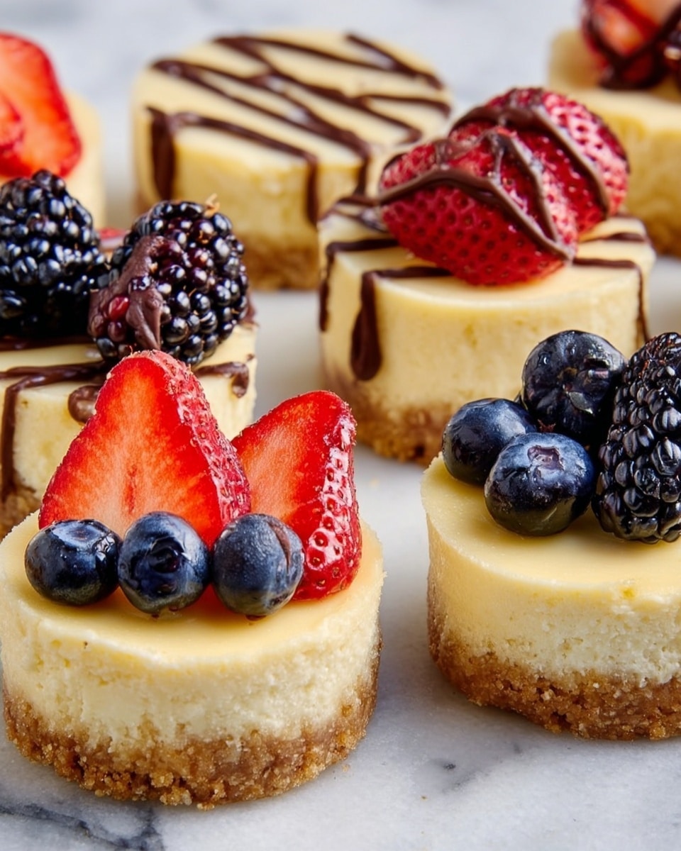 Mini Cheesecakes with Graham Cracker Crust and Berry Garnish Recipe