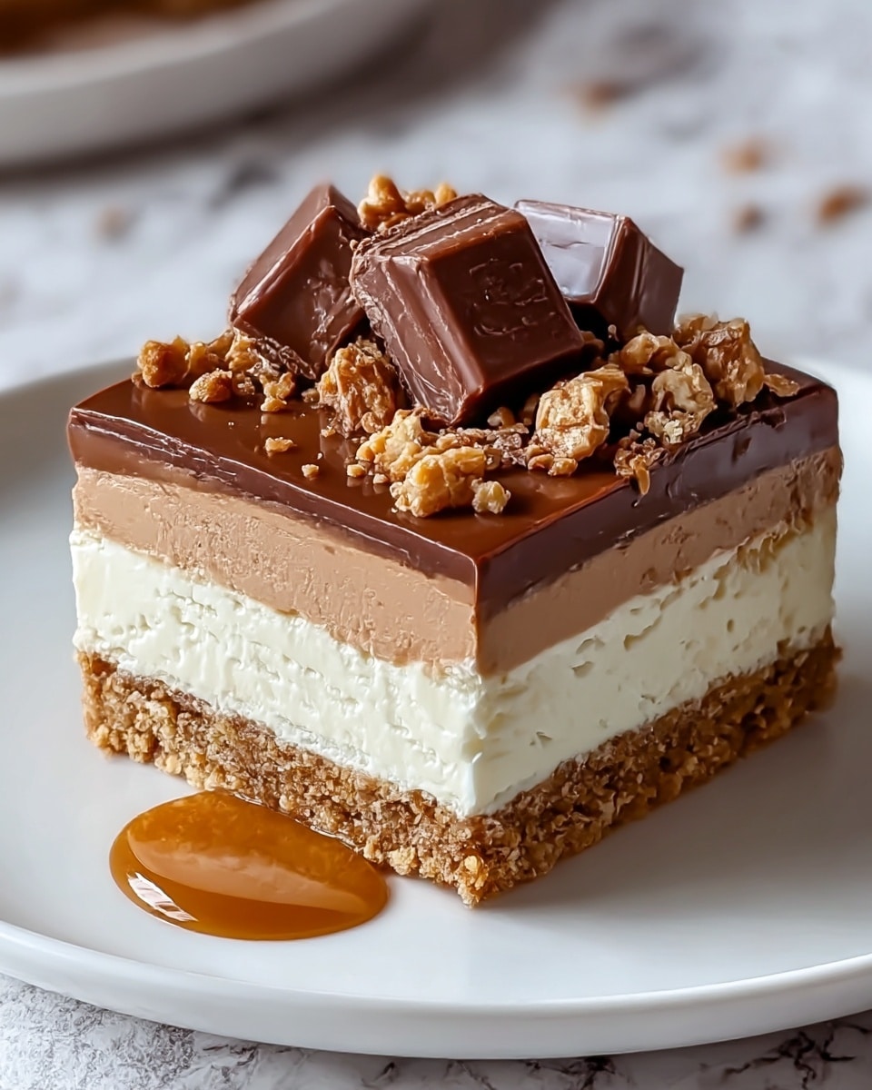 Homemade No-Bake Twix Cheesecake Recipe - Recipe Image