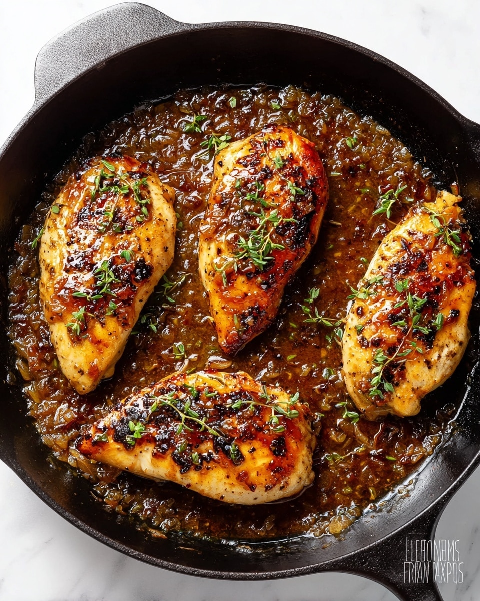 Pan Seared Juicy Chicken Breast with Garlic Shallot White Wine Sauce Recipe - Recipe Image