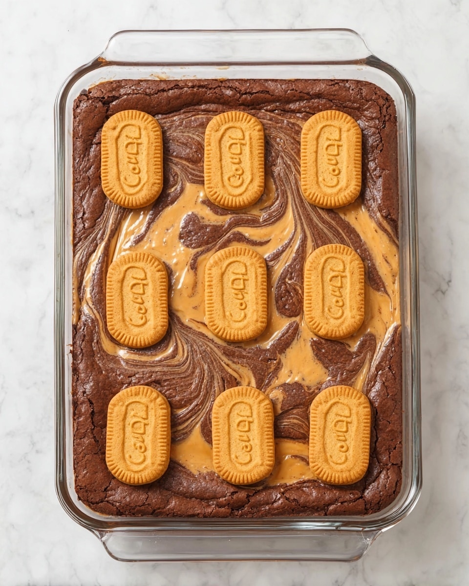 Biscoff Brownies with Cookie Butter Swirl Recipe - Recipe Image