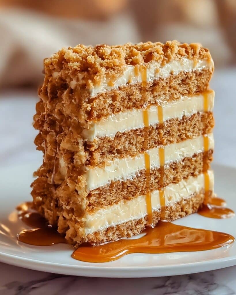 Caramel Crunch Layer Cake Recipe