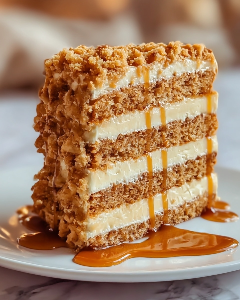 Caramel Crunch Layer Cake Recipe
