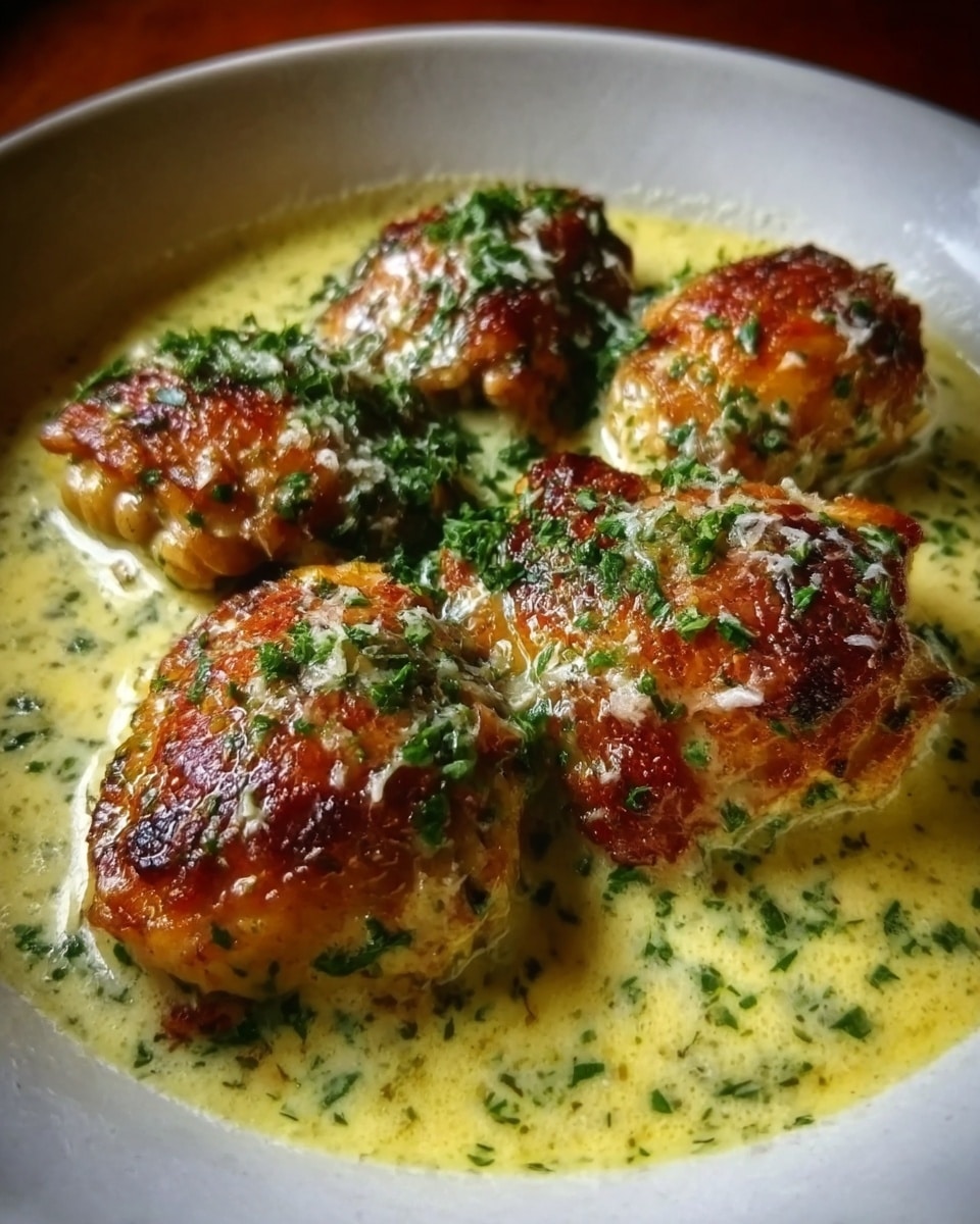Bobby Flay Chicken Thighs with Creamy Garlic Sauce Recipe - Recipe Image