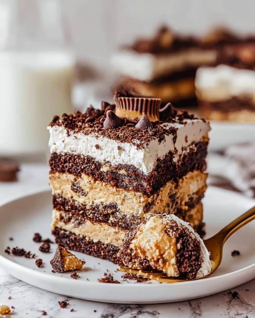 No Bake Chocolate Peanut Butter Cake Recipe