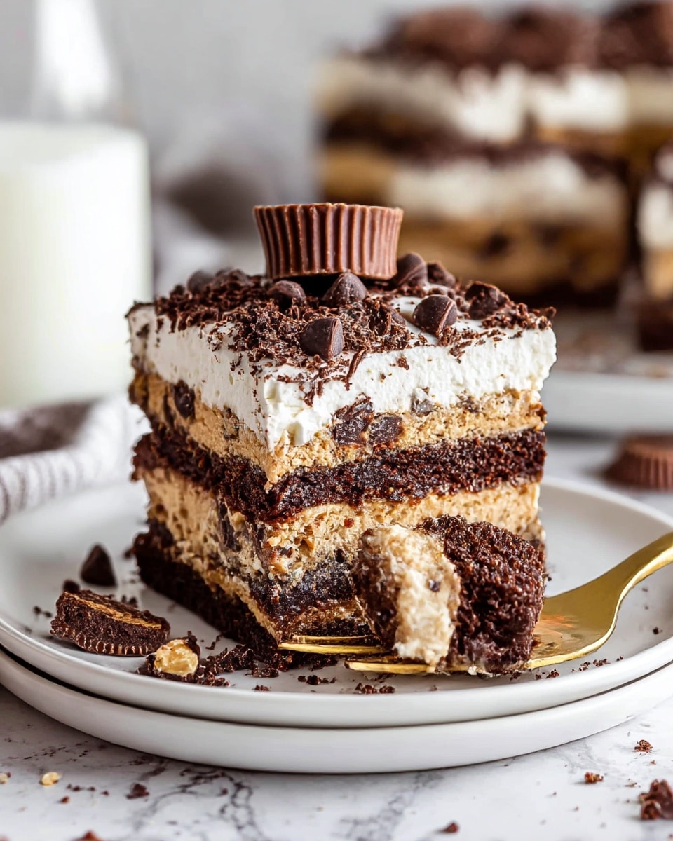 No Bake Chocolate Peanut Butter Cake Recipe - Recipe Image