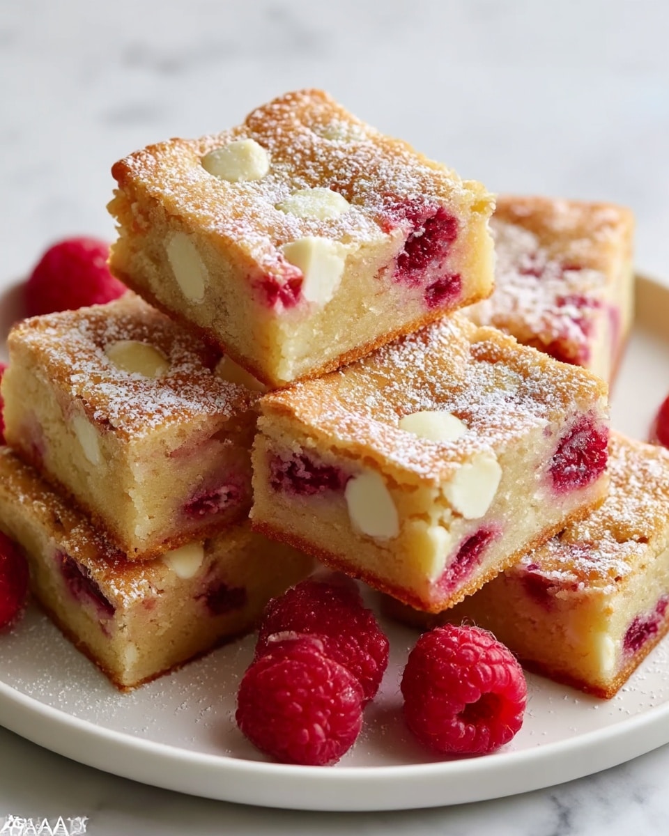 White Chocolate Raspberry Blondies Recipe - Recipe Image
